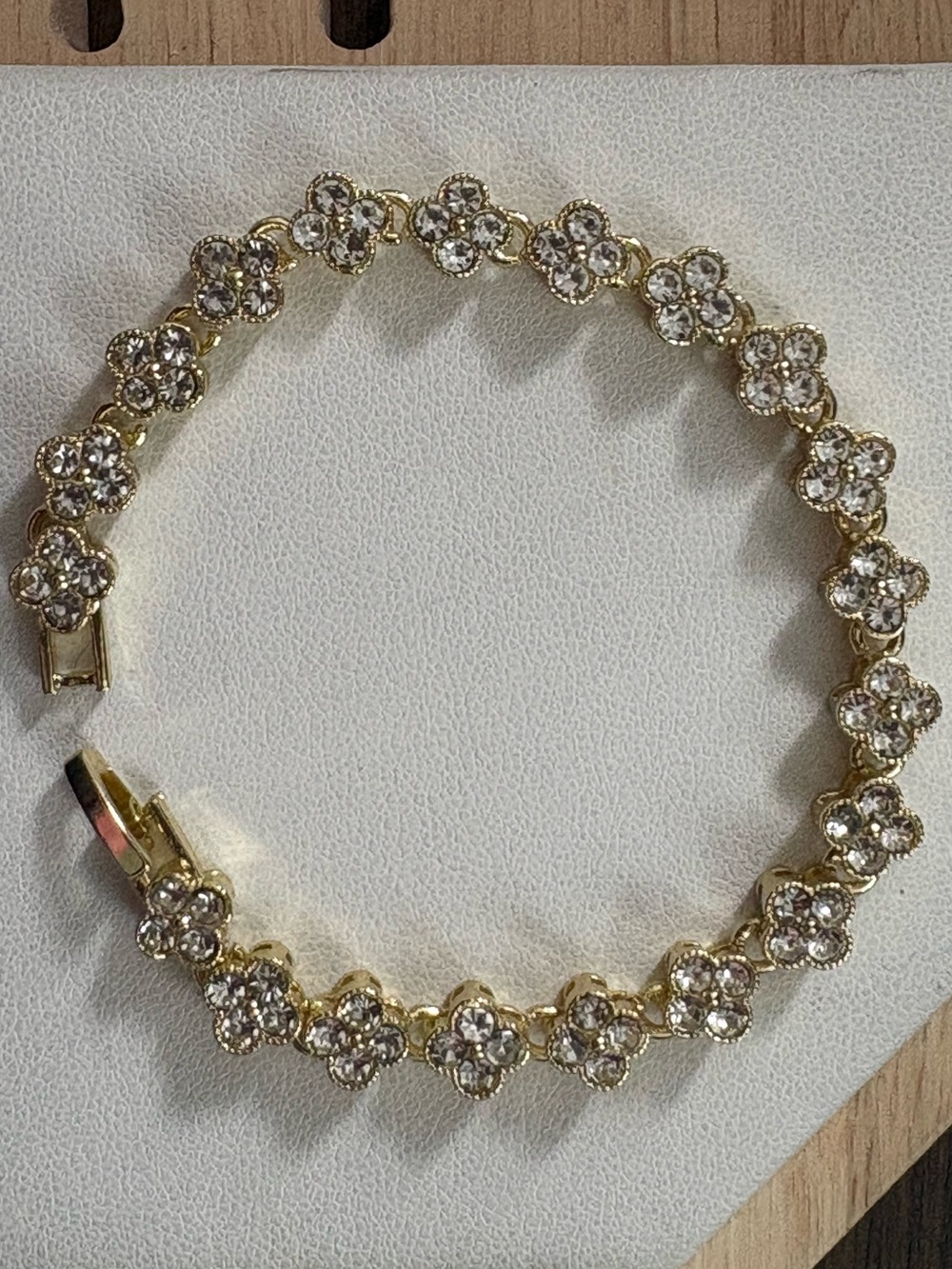 14k GP Clover Tennis Bracelet